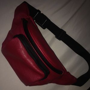Red faux leather Fannypack